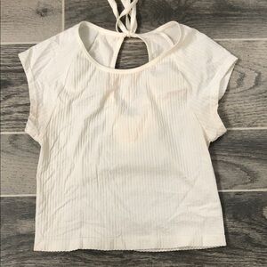Anthropologie Cream Crop Top